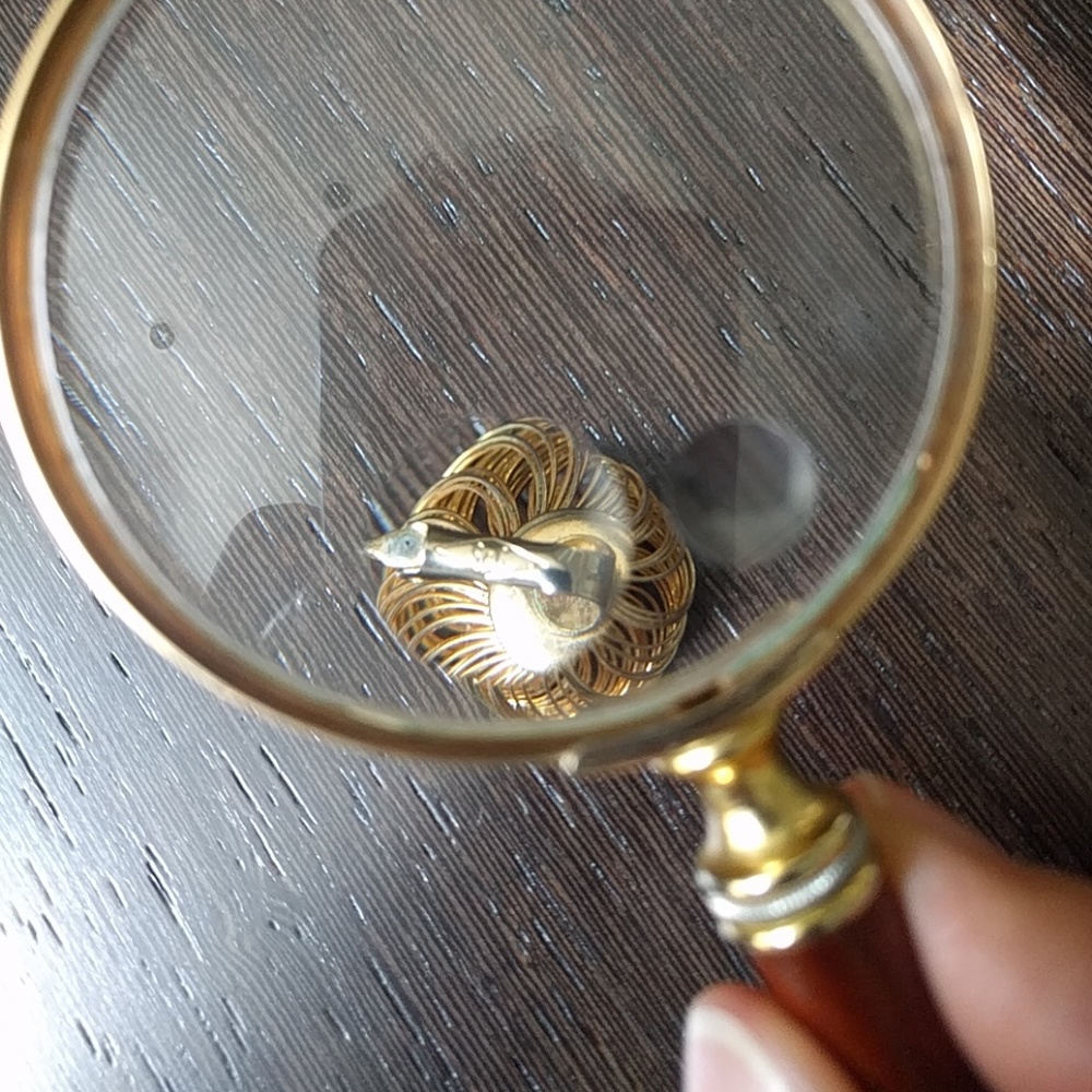 VTG SAC size adjustble gold/AB crystal earrings - Picture 6 of 7